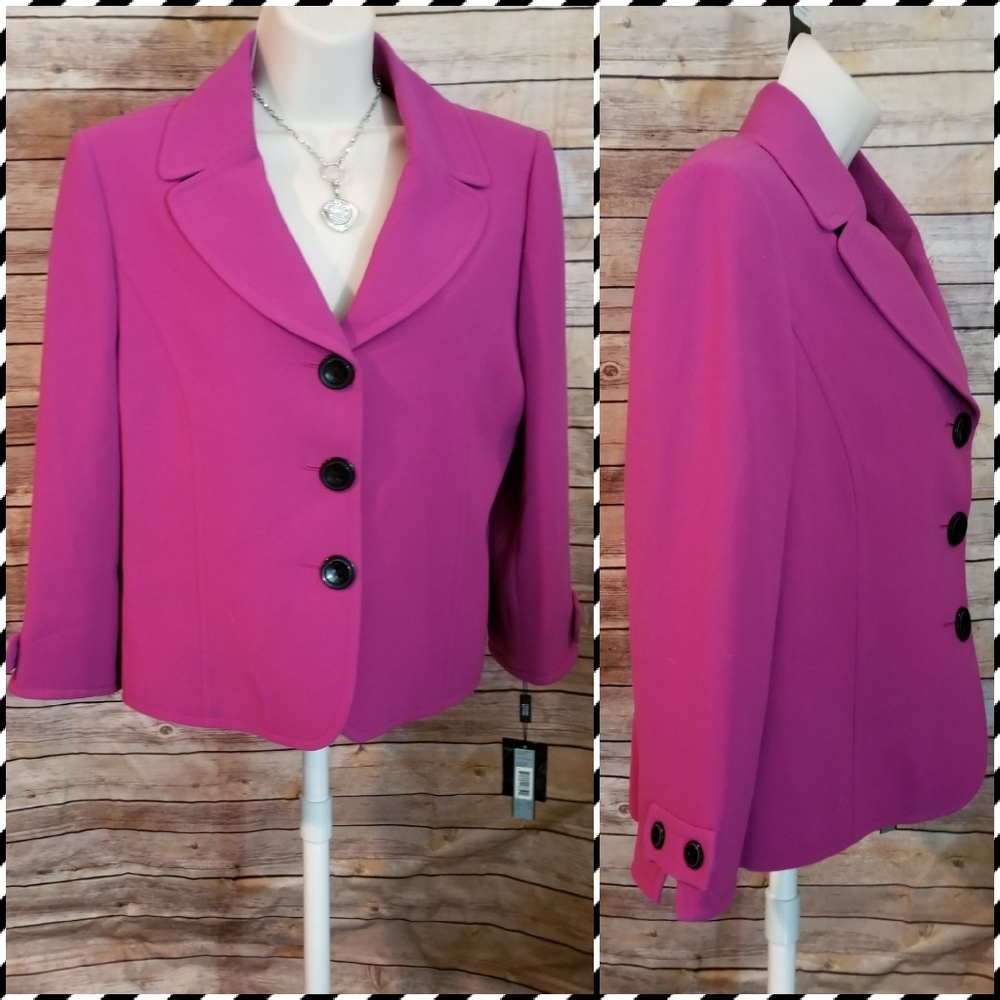 Tahari ASL fuchsia blazer 12p